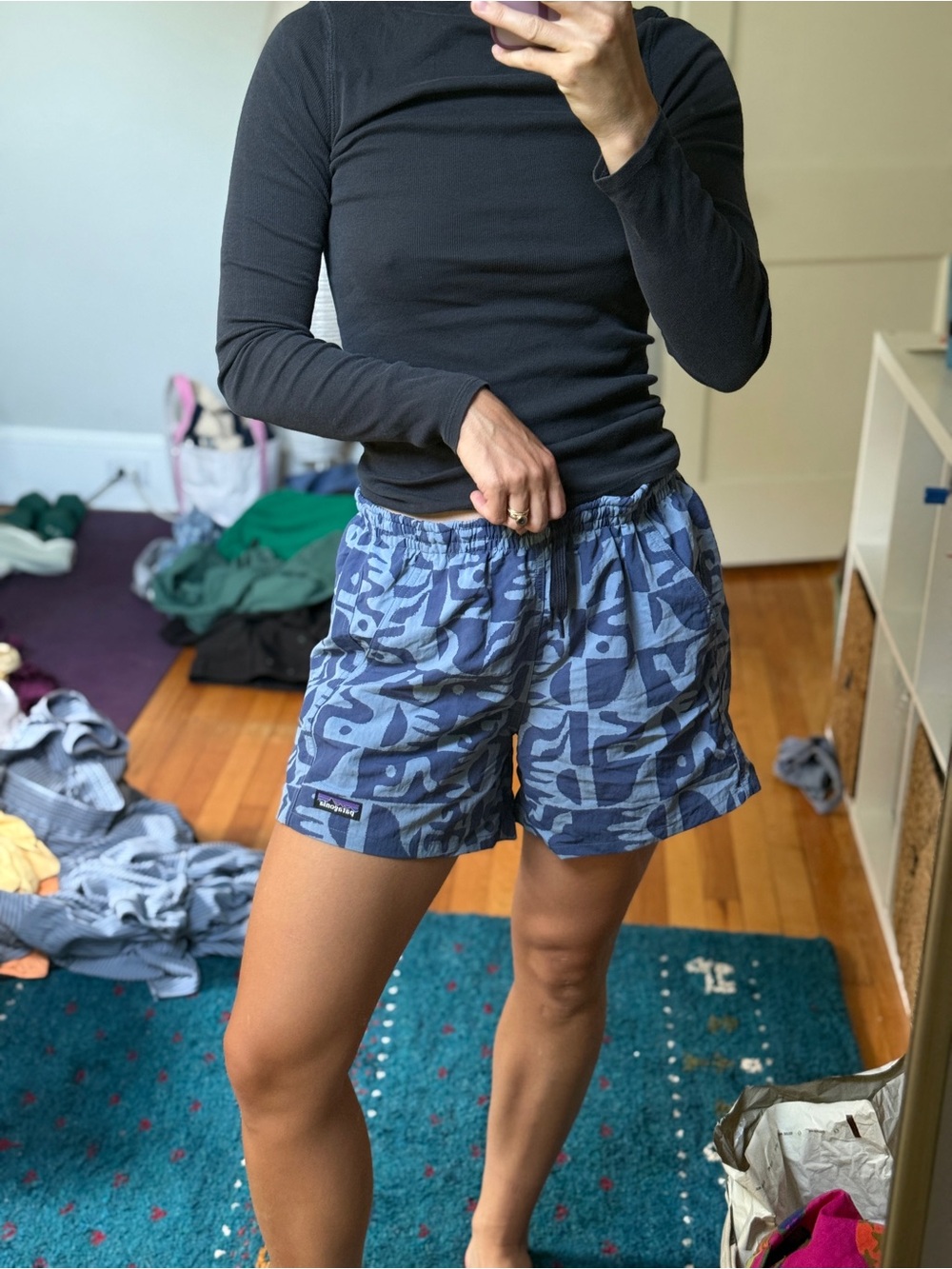 Patagonia Women's Blue Patterned Swim/Active Baggy shorts